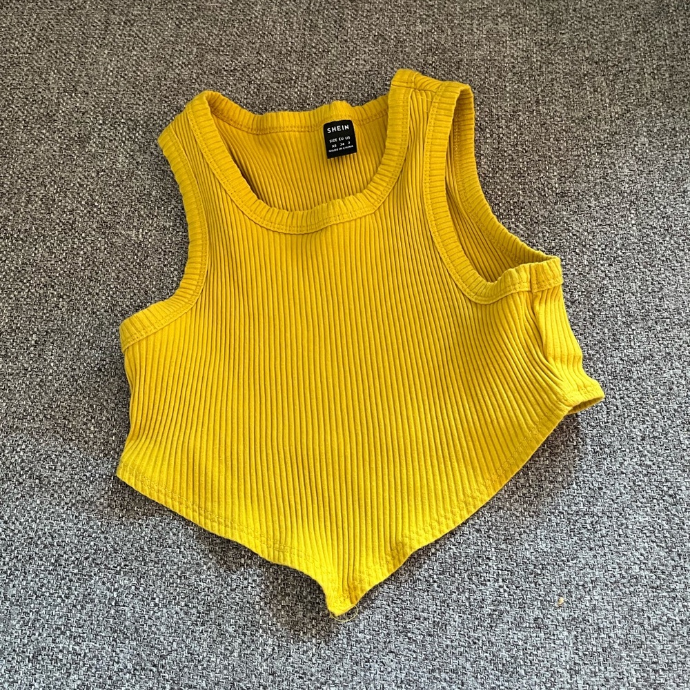 Yellow Cropped Shein Top XS